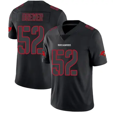 ＃52 Men's C.J. Brewer Black Impact Limited Tampa Bay Buccaneers Jersey
