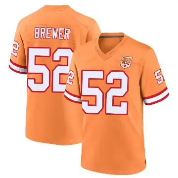 ＃52 Men's C.J. Brewer Cream Game Tampa Bay Buccaneers sicle 50th Season Jersey