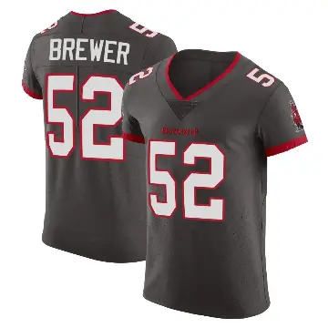 ＃52 Men's C.J. Brewer Elite Tampa Bay Buccaneers Pewter Alternate Vapor Jersey