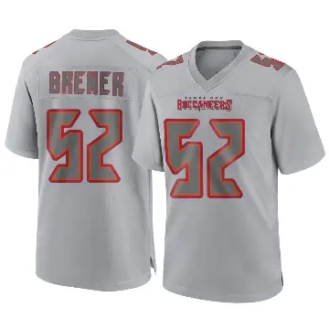 ＃52 Men's C.J. Brewer Gray Game Tampa Bay Buccaneers Atmosphere Fashion Jersey