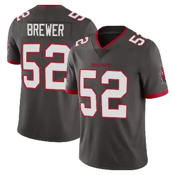 ＃52 Men's C.J. Brewer Limited Tampa Bay Buccaneers Pewter Alternate Vapor Jersey
