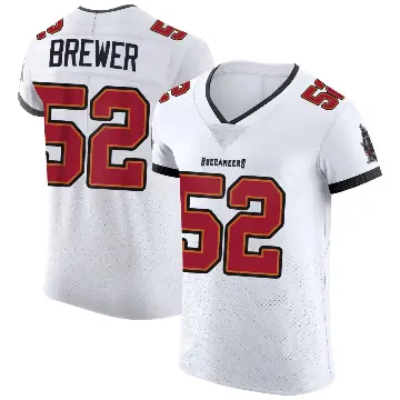 ＃52 Men's C.J. Brewer White Elite Tampa Bay Buccaneers Vapor Jersey