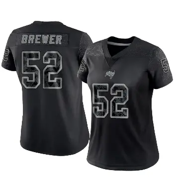 ＃52 Women's C.J. Brewer Black Limited Tampa Bay Buccaneers Reflective Jersey