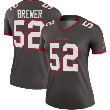 ＃52 Women's C.J. Brewer Legend Tampa Bay Buccaneers Pewter Alternate Jersey