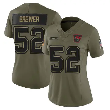 ＃52 Women's C.J. Brewer Olive Limited Tampa Bay Buccaneers 2025 Salute to Service Jersey