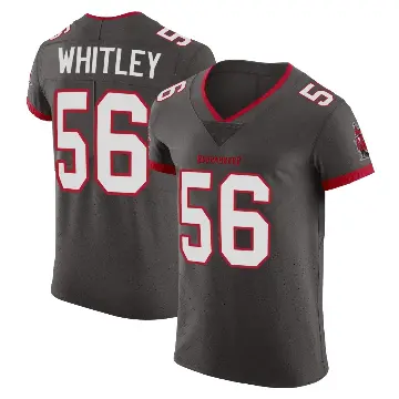 ＃56 Men's Benton Whitley Elite Tampa Bay Buccaneers Pewter Alternate Vapor Jersey