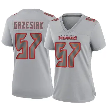 ＃57 Women's Daniel Grzesiak Gray Game Tampa Bay Buccaneers Atmosphere Fashion Jersey
