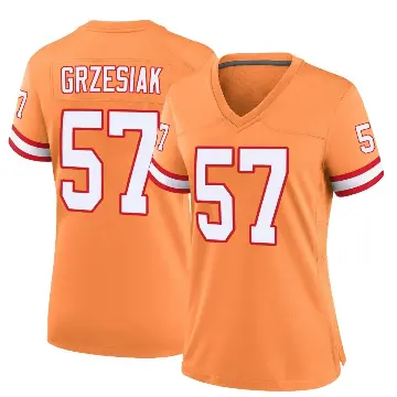 ＃57 Women's Daniel Grzesiak Orange Game Tampa Bay Buccaneers Throwback Jersey