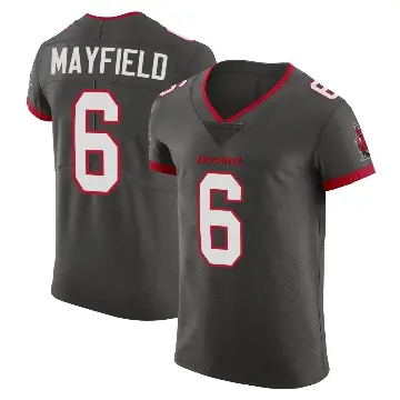 ＃6 Men's Baker Mayfield Elite Tampa Bay Buccaneers Pewter Alternate Vapor Jersey