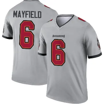 ＃6 Men's Baker Mayfield Gray Legend Tampa Bay Buccaneers Inverted Jersey