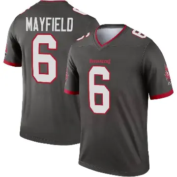 ＃6 Men's Baker Mayfield Legend Tampa Bay Buccaneers Pewter Alternate Jersey