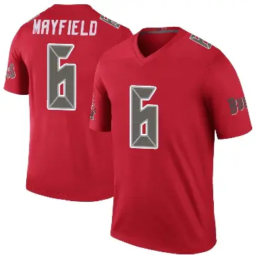 ＃6 Men's Baker Mayfield Red Legend Tampa Bay Buccaneers Color Rush Jersey