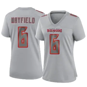 ＃6 Women's Baker Mayfield Gray Game Tampa Bay Buccaneers Atmosphere Fashion Jersey