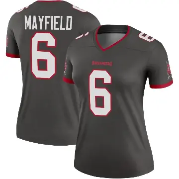 ＃6 Women's Baker Mayfield Legend Tampa Bay Buccaneers Pewter Alternate Jersey