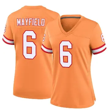 ＃6 Women's Baker Mayfield Orange Game Tampa Bay Buccaneers Throwback Jersey