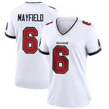 ＃6 Women's Baker Mayfield White Game Tampa Bay Buccaneers Jersey