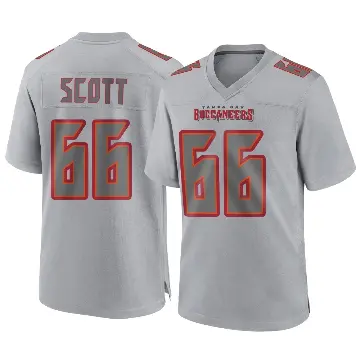 ＃66 Men's Ben Scott Gray Game Tampa Bay Buccaneers Atmosphere Fashion Jersey