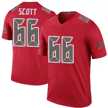 ＃66 Men's Ben Scott Red Legend Tampa Bay Buccaneers Color Rush Jersey