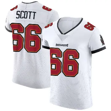 ＃66 Men's Ben Scott White Elite Tampa Bay Buccaneers Vapor Jersey