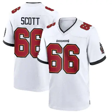 ＃66 Men's Ben Scott White Game Tampa Bay Buccaneers Jersey