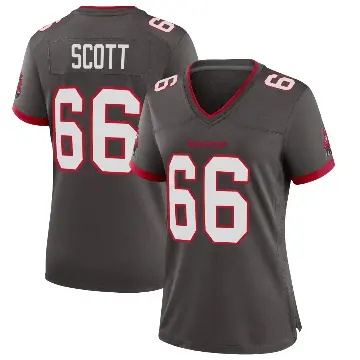 ＃66 Women's Ben Scott Game Tampa Bay Buccaneers Pewter Alternate Jersey