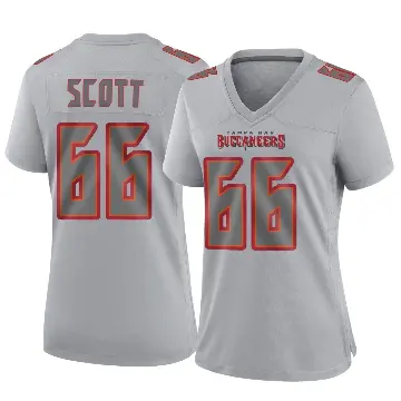 ＃66 Women's Ben Scott Gray Game Tampa Bay Buccaneers Atmosphere Fashion Jersey