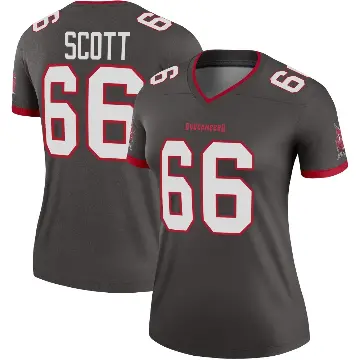 ＃66 Women's Ben Scott Legend Tampa Bay Buccaneers Pewter Alternate Jersey
