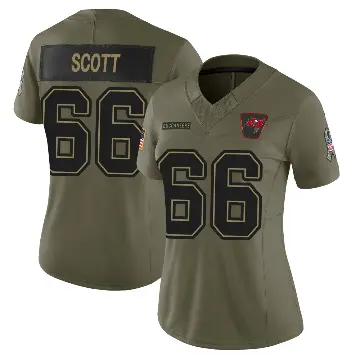 ＃66 Women's Ben Scott Olive Limited Tampa Bay Buccaneers 2025 Salute to Service Jersey