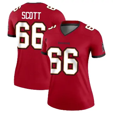 ＃66 Women's Ben Scott Red Legend Tampa Bay Buccaneers Jersey