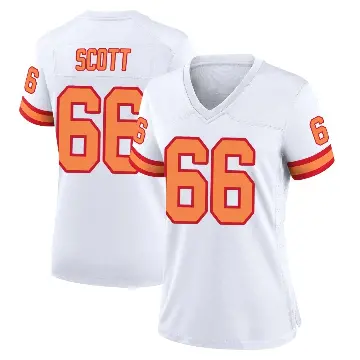 ＃66 Women's Ben Scott White Game Tampa Bay Buccaneers '76 Jersey
