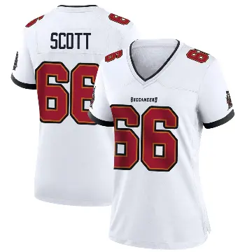 ＃66 Women's Ben Scott White Game Tampa Bay Buccaneers Jersey