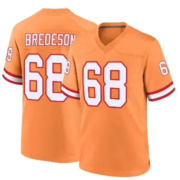 ＃68 Youth Ben Bredeson Orange Game Tampa Bay Buccaneers Throwback Jersey