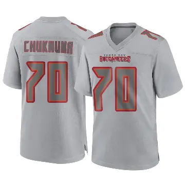 ＃70 Men's Benjamin Chukwuma Gray Game Tampa Bay Buccaneers Atmosphere Fashion Jersey