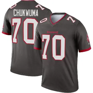 ＃70 Men's Benjamin Chukwuma Legend Tampa Bay Buccaneers Pewter Alternate Jersey
