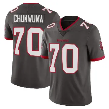 ＃70 Men's Benjamin Chukwuma Limited Tampa Bay Buccaneers Pewter Alternate Vapor Jersey