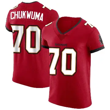 ＃70 Men's Benjamin Chukwuma Red Elite Tampa Bay Buccaneers Vapor Jersey