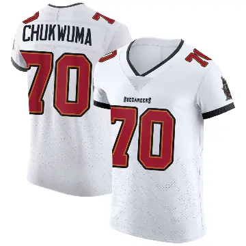 ＃70 Men's Benjamin Chukwuma White Elite Tampa Bay Buccaneers Vapor Jersey