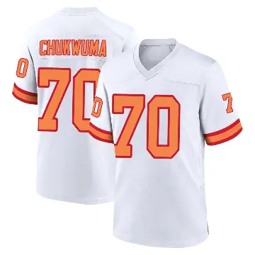 ＃70 Men's Benjamin Chukwuma White Game Tampa Bay Buccaneers '76 Jersey