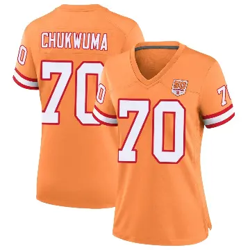 ＃70 Women's Benjamin Chukwuma Cream Game Tampa Bay Buccaneers sicle 50th Season Jersey