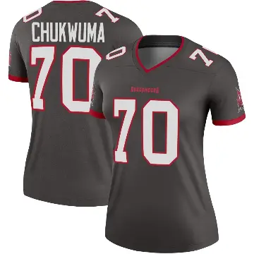 ＃70 Women's Benjamin Chukwuma Legend Tampa Bay Buccaneers Pewter Alternate Jersey