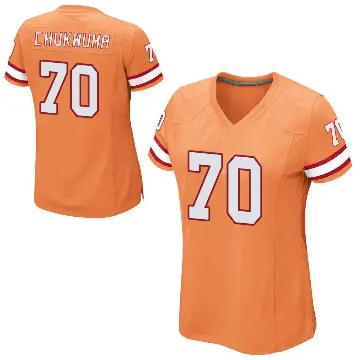 ＃70 Women's Benjamin Chukwuma Orange Game Tampa Bay Buccaneers Alternate Jersey