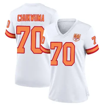 ＃70 Women's Benjamin Chukwuma White Game Tampa Bay Buccaneers '76 50th Season Jersey