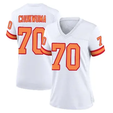 ＃70 Women's Benjamin Chukwuma White Game Tampa Bay Buccaneers '76 Jersey