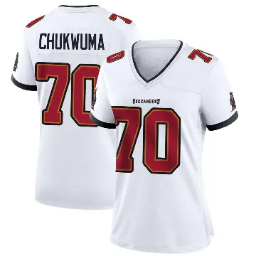 ＃70 Women's Benjamin Chukwuma White Game Tampa Bay Buccaneers Jersey