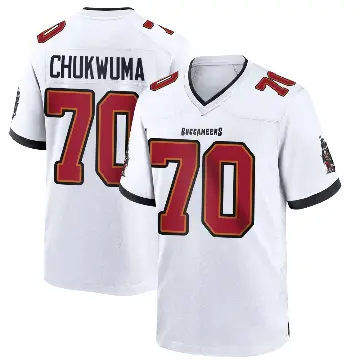 ＃70 Youth Benjamin Chukwuma White Game Tampa Bay Buccaneers Jersey