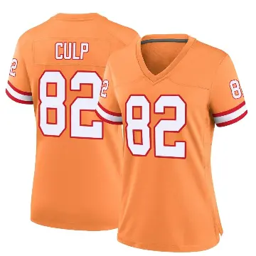＃82 Women's Devin Culp Orange Game Tampa Bay Buccaneers Throwback Jersey