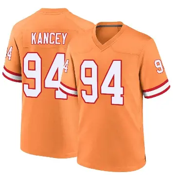 ＃94 Men's Calijah Kancey Orange Game Tampa Bay Buccaneers Throwback Jersey