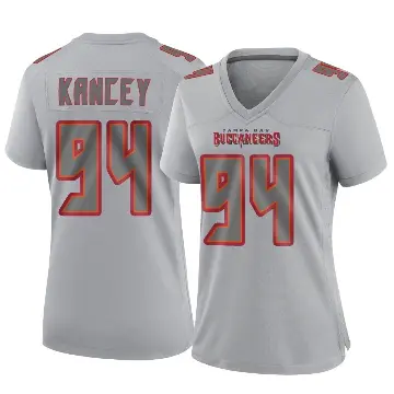 ＃94 Women's Calijah Kancey Gray Game Tampa Bay Buccaneers Atmosphere Fashion Jersey