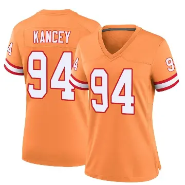 ＃94 Women's Calijah Kancey Orange Game Tampa Bay Buccaneers Throwback Jersey