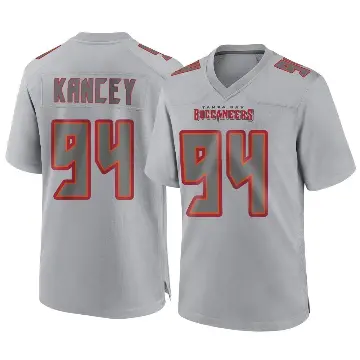 ＃94 Youth Calijah Kancey Gray Game Tampa Bay Buccaneers Atmosphere Fashion Jersey